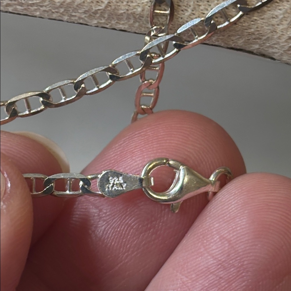 NEW 925 Italy Sterling Silver Gucci Mariner Chain Necklace 3grams - Picture 4 of 6